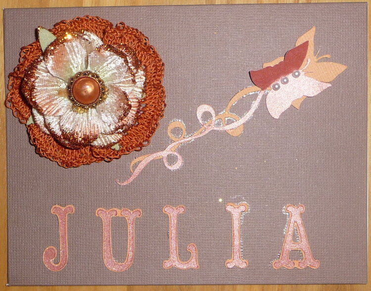 Julia crocheted flower &amp; butterfly &amp; pearls