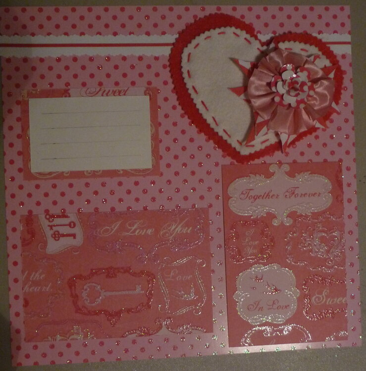 Valentine pg lo pinks ribbon and ppr flower