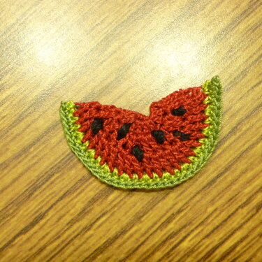 Watermelon wedge crocheted