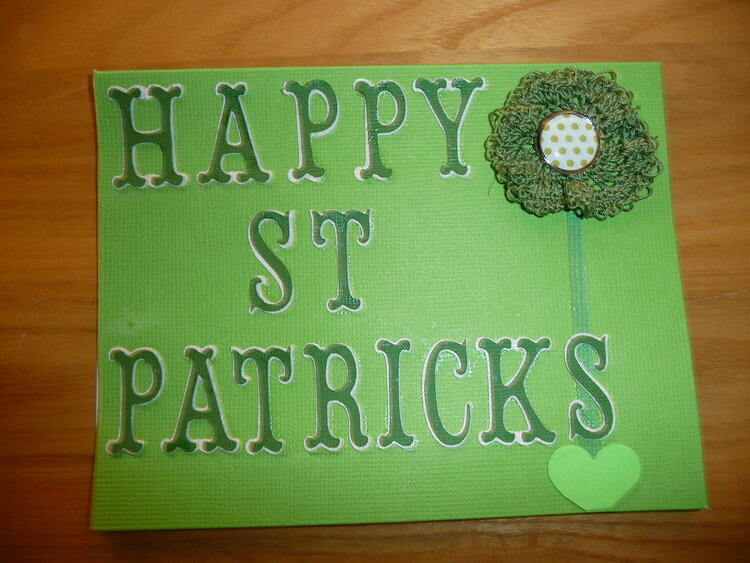 embroidered flower St. Patricks day Card