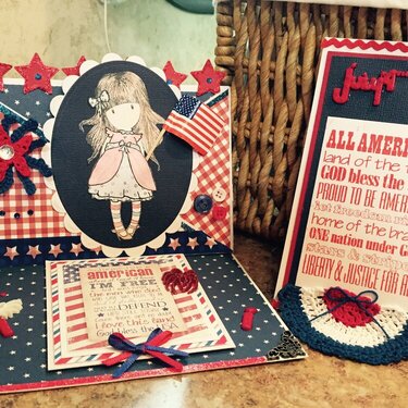 4th of July Easel card &amp; bookmark