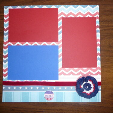 Red White and Blue crochet flower pg lo
