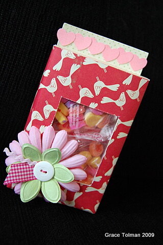 close up altered valentine box