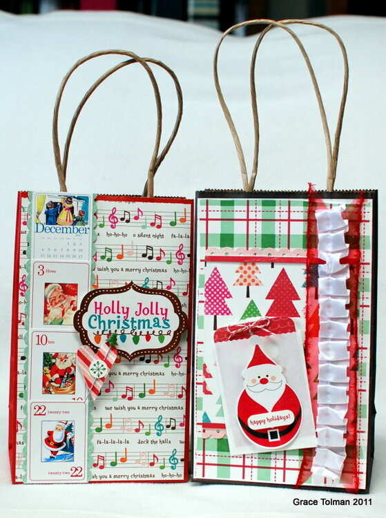 Altered Christmas Paper Bags *Paper Bakery kit*
