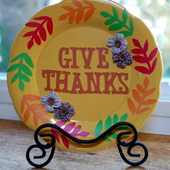 Give Thanks Plaque *Glue Arts*
