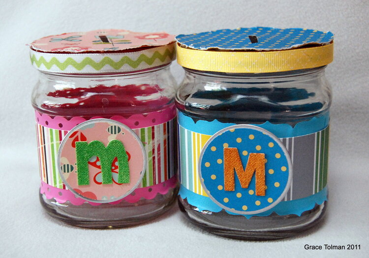 Monogrammed coin jar *Glue Arts June*