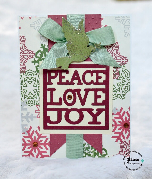 Peace, Love, Joy card with bird die*Die Versions*