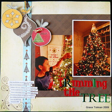 Trimming the tree*Crazy Daisy December kit*