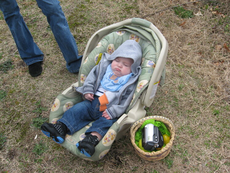 Tristan and his first easter egg hunt