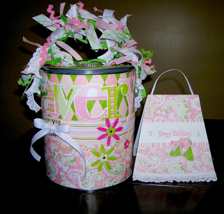 Girly Birthday Altered Paint Can
