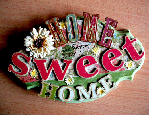 Altered Wooden Sign-Home Sweet Home