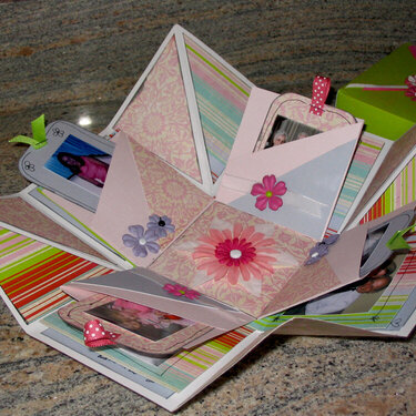 Spring themed Exploding Box - opened