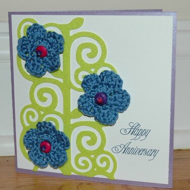 Crocheted flowers card