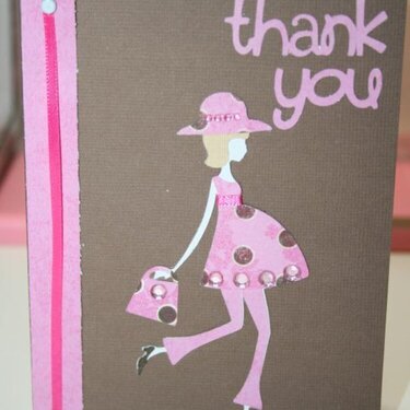 Pregnant Lady Thank You Card
