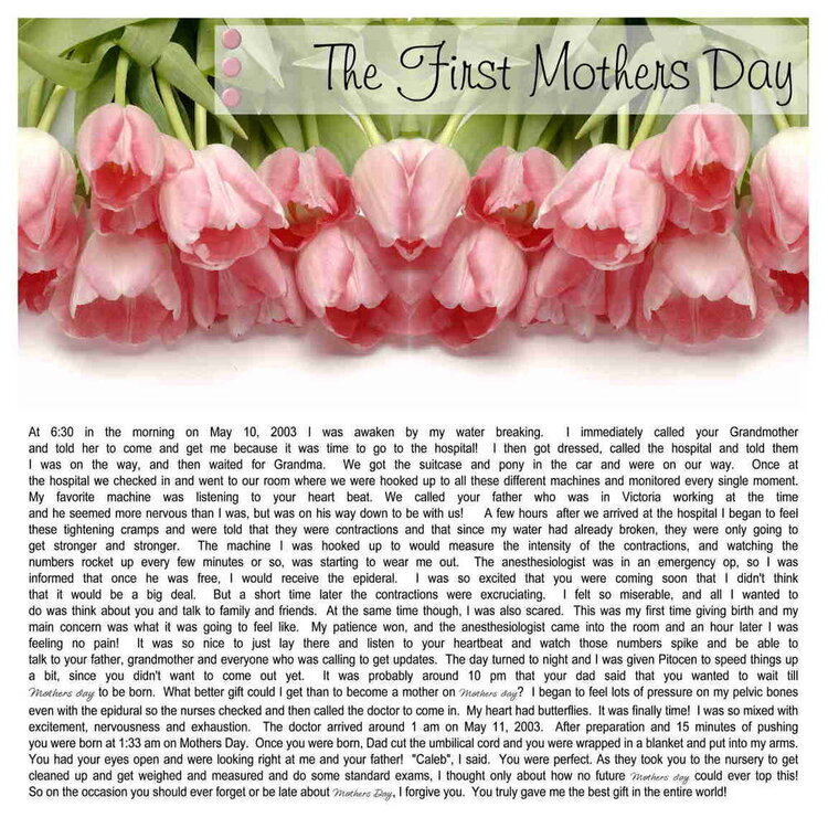 The First Mothers Day