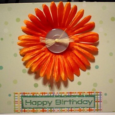 Orange Flower Happy Birthday Card