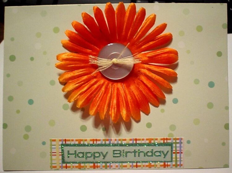 Orange Flower Happy Birthday Card