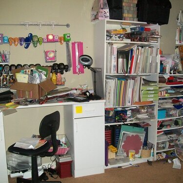 My messy, disorganized scrap space