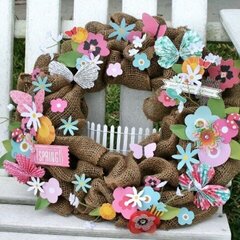 Spring Burlap wreath **Pebbles DT**