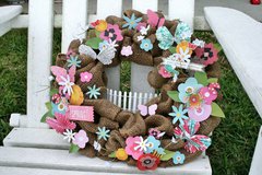 Spring Burlap wreath **Pebbles DT**