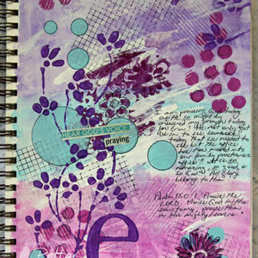 "E" Art Journaling Page