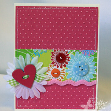 Pink Flowers card {Cut Card Stock}