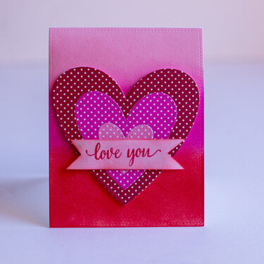 Love you card with Distress Ink Background