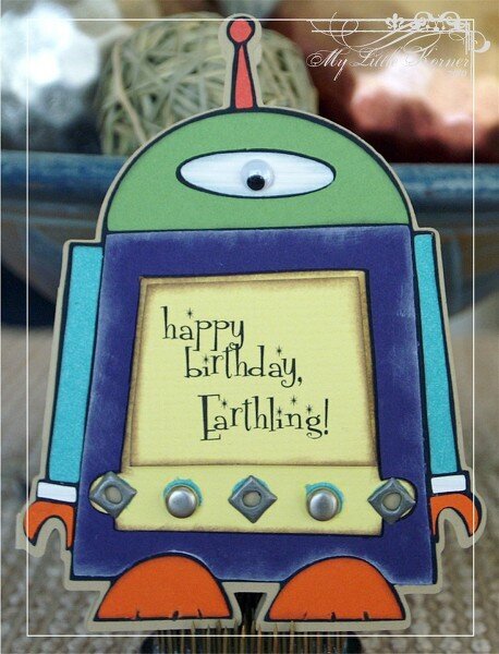 Space Robot Birthday Card