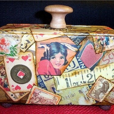 ~Altered Wooden Tea Box & Slide Mount Mini Album~
