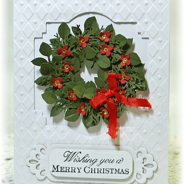 Punched Wreath Christmas Card Trio