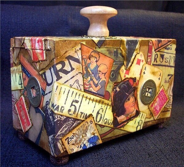 ~Altered Wooden Tea Box &amp; Slide Mount Mini Album~