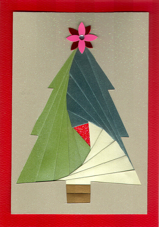 Iris Folded Christmas Tree Card