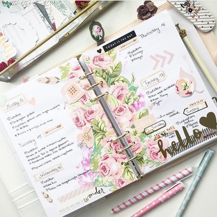 Love Story Collection from Webster&#039;s Pages looks beautiful in @littleblossem &#039;s Planner