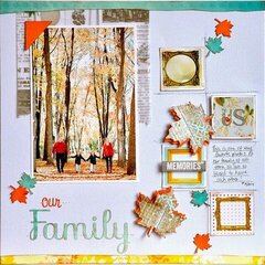 "Our Family" layout by Jill Cornell featuring The Nest collection from Websters Pages