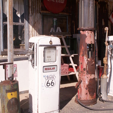 Old gas pumps off of Route 66