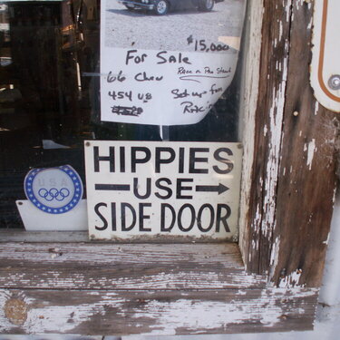 Hippie use side door of off Route 66