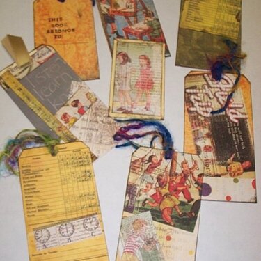 Altered School Days Book Tags