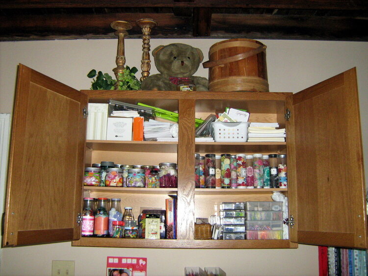 The upper cabinets