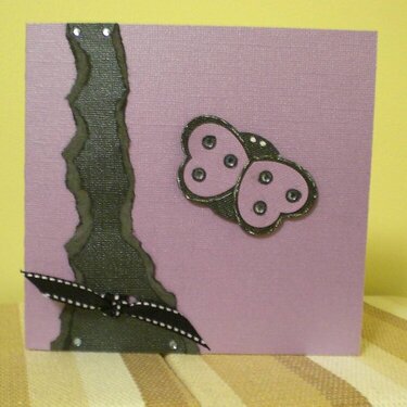Purple Ladybug Bling Card