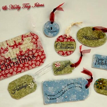 Dressed-Up Chipboard Holiday Tags