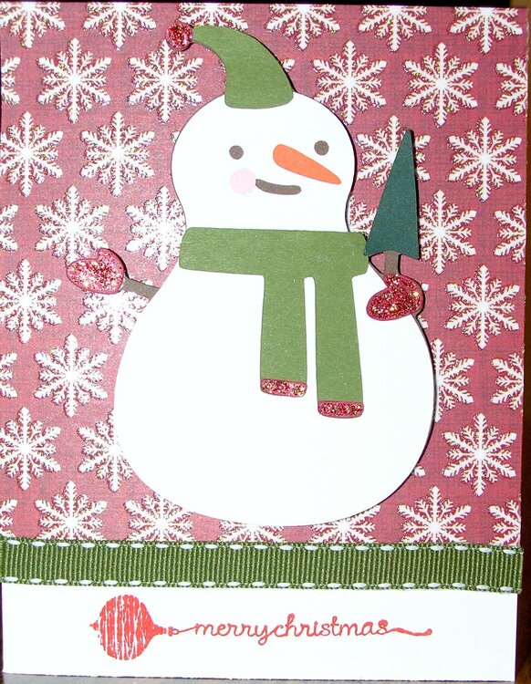 Snowman with Tree Card