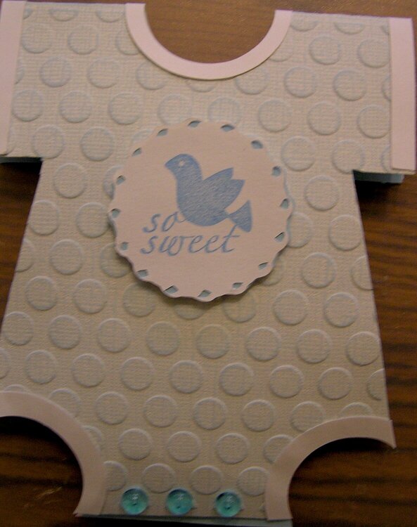 Baby Boy Onesie Card for my Sister