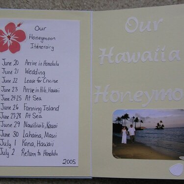 Our Honeymoon - Mini Album First Two Pages
