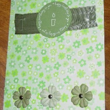 Green Flower Birthday Card