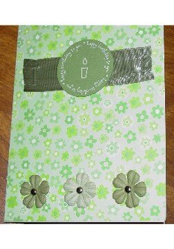 Green Flower Birthday Card