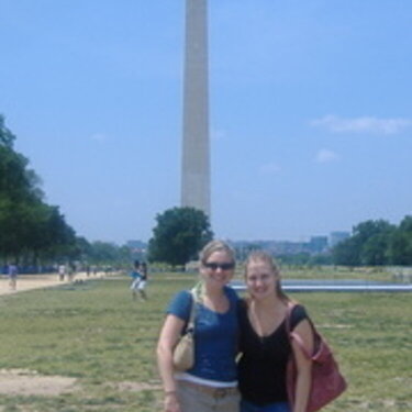 cousin and I in front of monument