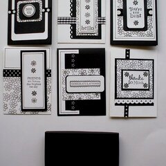 Assorted Black and White Cards and Gift Box