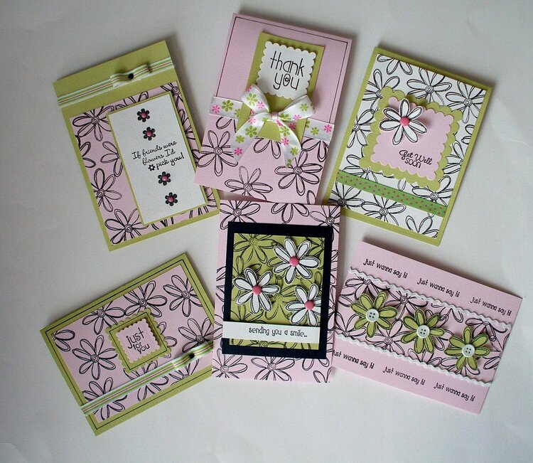 Assorted Pink and Green Cards