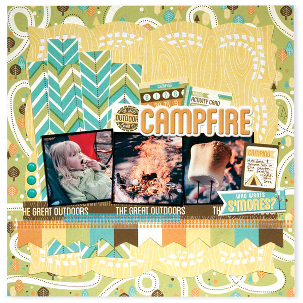 Campfire LO featuring Happy Campers from We R Memory Keepers