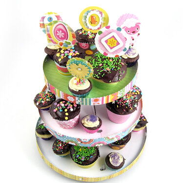 Spring Time Cupcake Tower, Cupcake Wraps &amp; Toppers